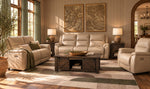Maxton Leather Power Reclining Loveseat - Taupe