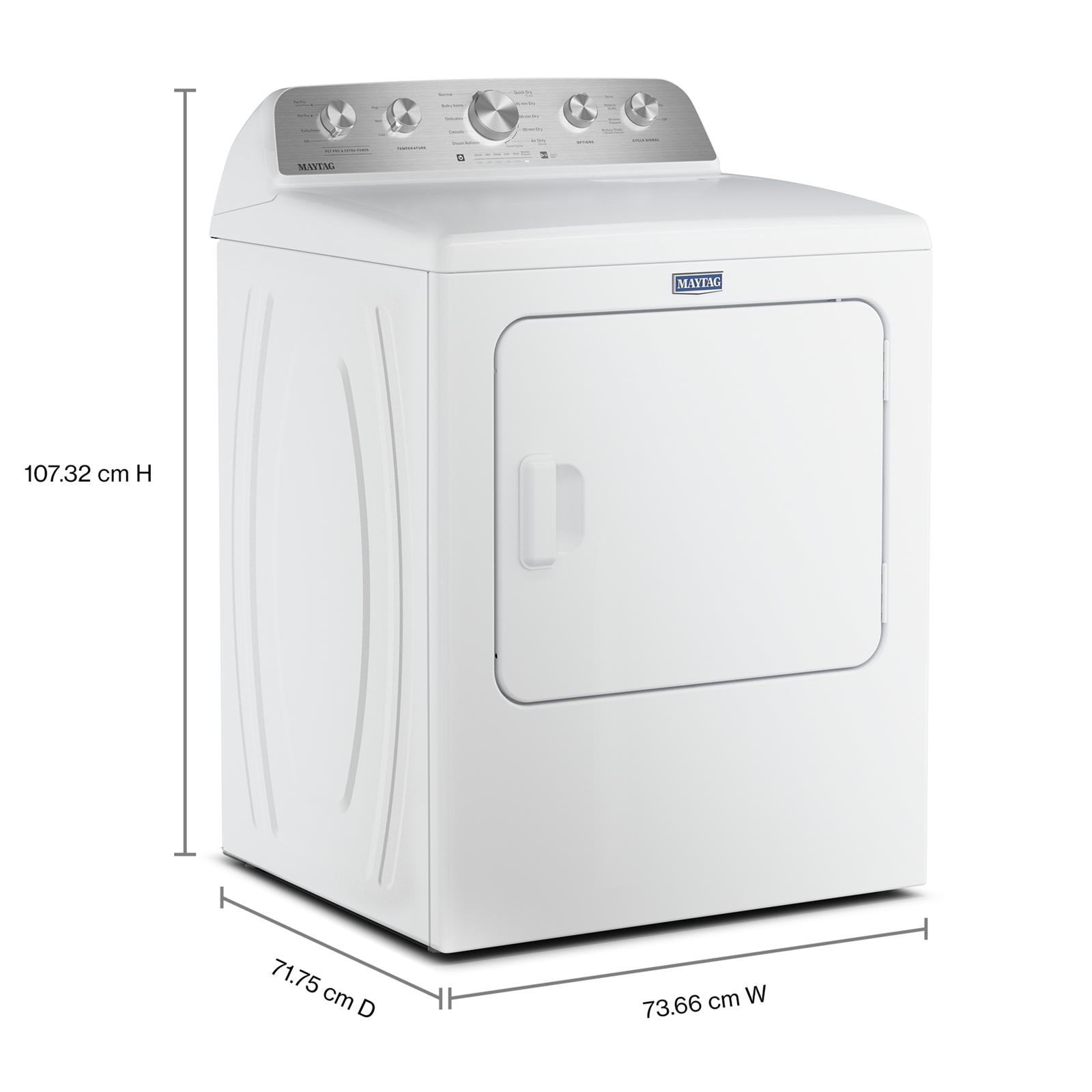Maytag White Steam Gas Dryer (7.0 Cu. Ft.) with Pet Pro Option - MGD5605RW