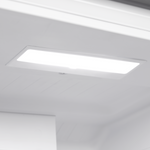 Bright LED interior light mounted at the top of the refrigerator compartment
