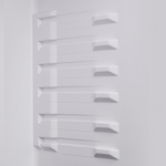 Interior air channels designed to distribute cool air across the refrigerator