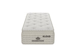 Front view of Kingsdown Mist Medium Euro Top 30 x 80 in Queen Mattress with tufted top and Kingsdown Kloud branding