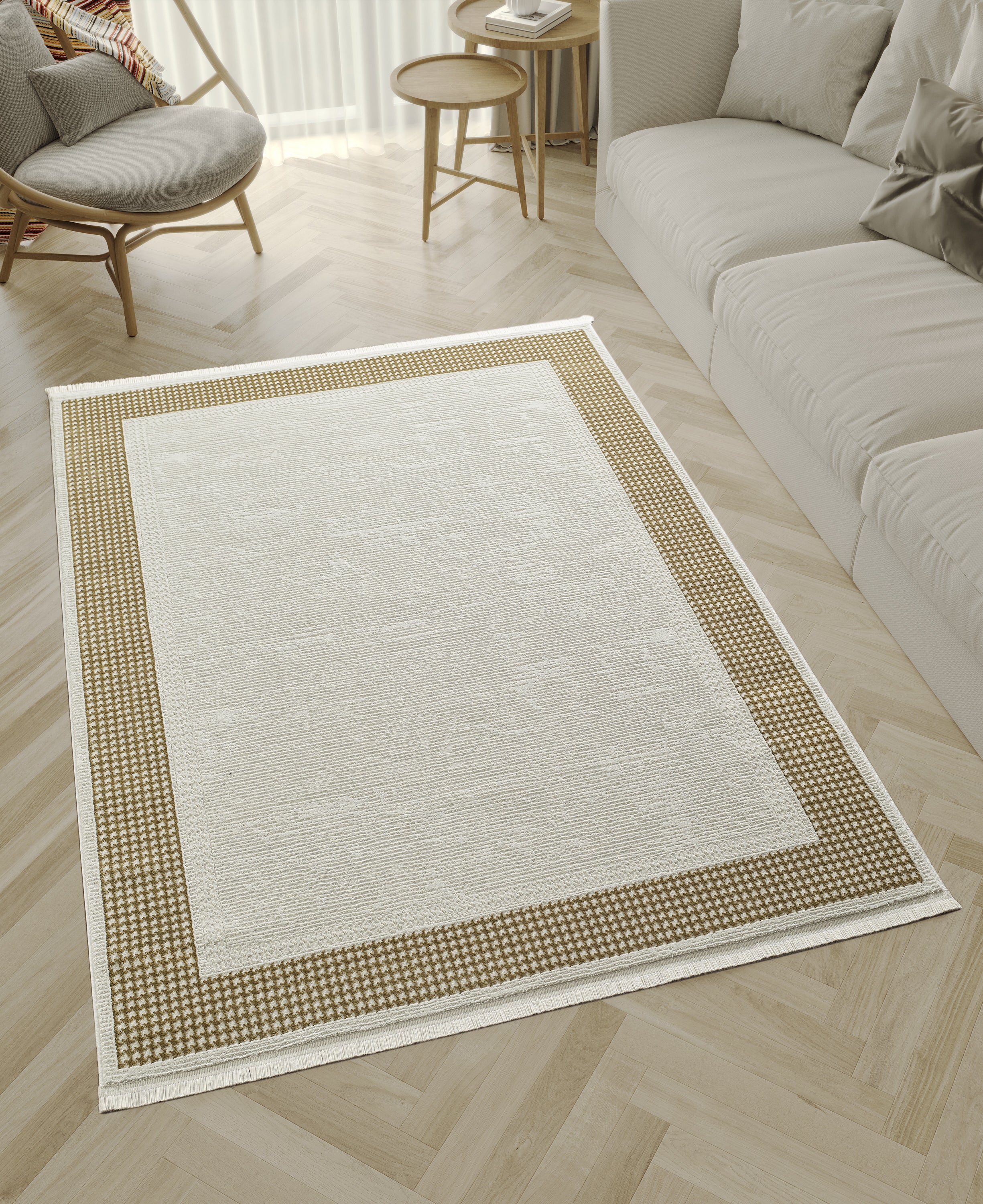 L2 Decor Novolini Area Rug 8' x 11' with Underpad - Cream