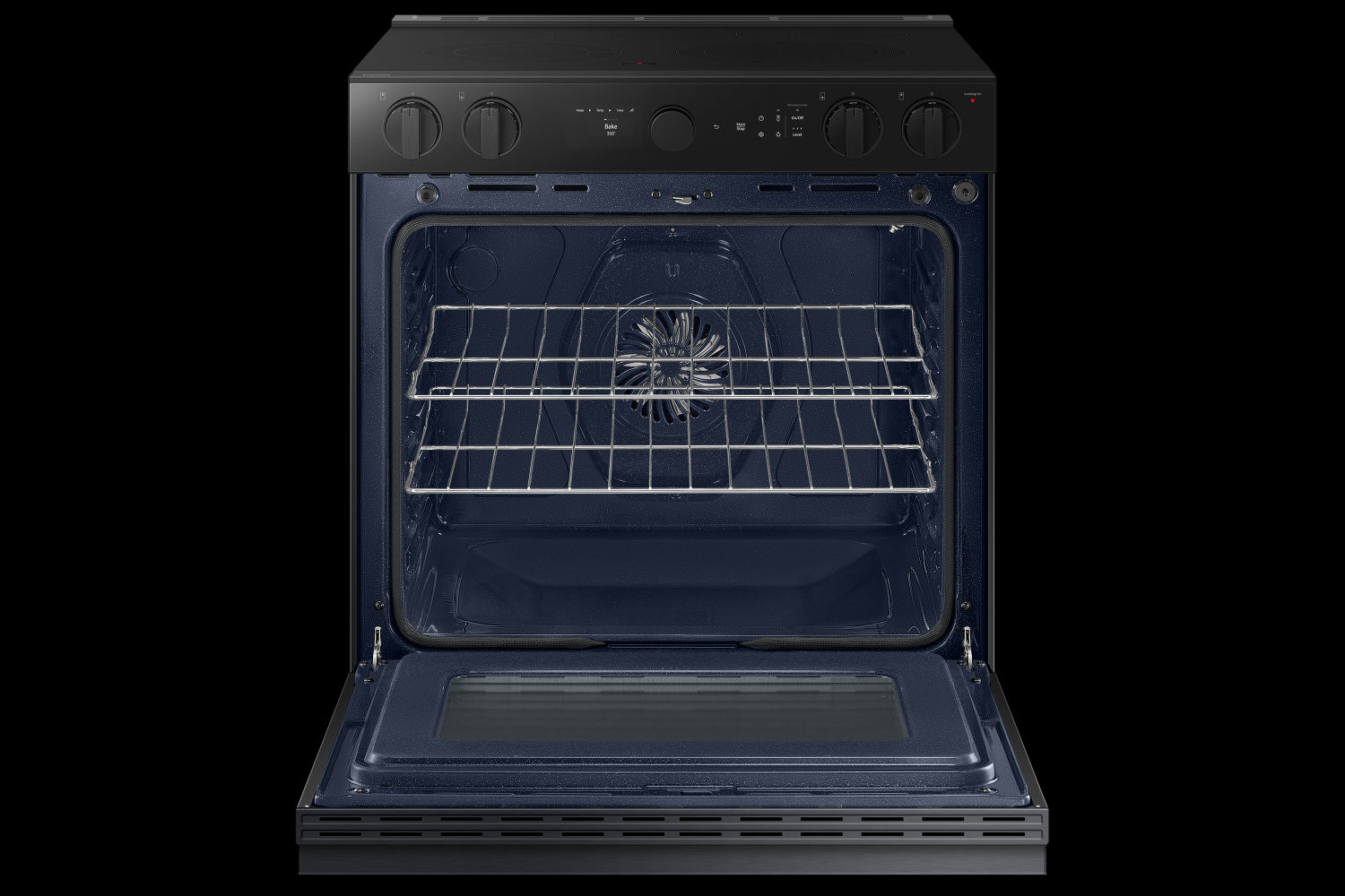 Samsung BESPOKE Matte Black Steel 30" True Convection Slide In Range with Air Sous Vide & Air Fry (6.3cu.ft.) - NSE6DG8500MTAC