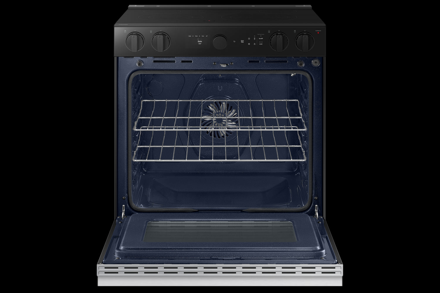 Samsung Fingerprint Resistant Stainless Kitchen Package with French Door Refrigerator, Slide-In Range & Built-In Dishwasher