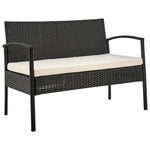 Austwell 4-Piece Outdoor Conversation Set - Black/Cream