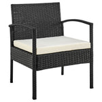 Austwell 4-Piece Outdoor Conversation Set - Black/Cream