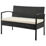 Austwell 4-Piece Outdoor Conversation Set - Black/Cream