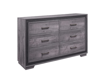 Orlando Bureau 6 tiroirs - gris