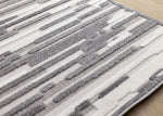 Pixel Drift 5'3" x 7'7" Broken Lines Design Area Rug - Grey, White