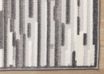 Pixel Drift 6'7" x 9'6" Broken Lines Design Area Rug - Grey, White