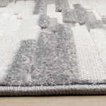 Pixel Drift 5'3" x 7'7" Broken Lines Design Area Rug - Grey, White