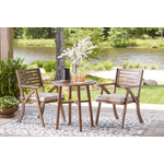 Vallerie 3-Piece Outdoor Table and Chairs Set - Brown