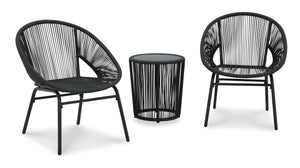 Mandarin Cape Ens. 3 mxc table et chaises de jardin - noir, gris