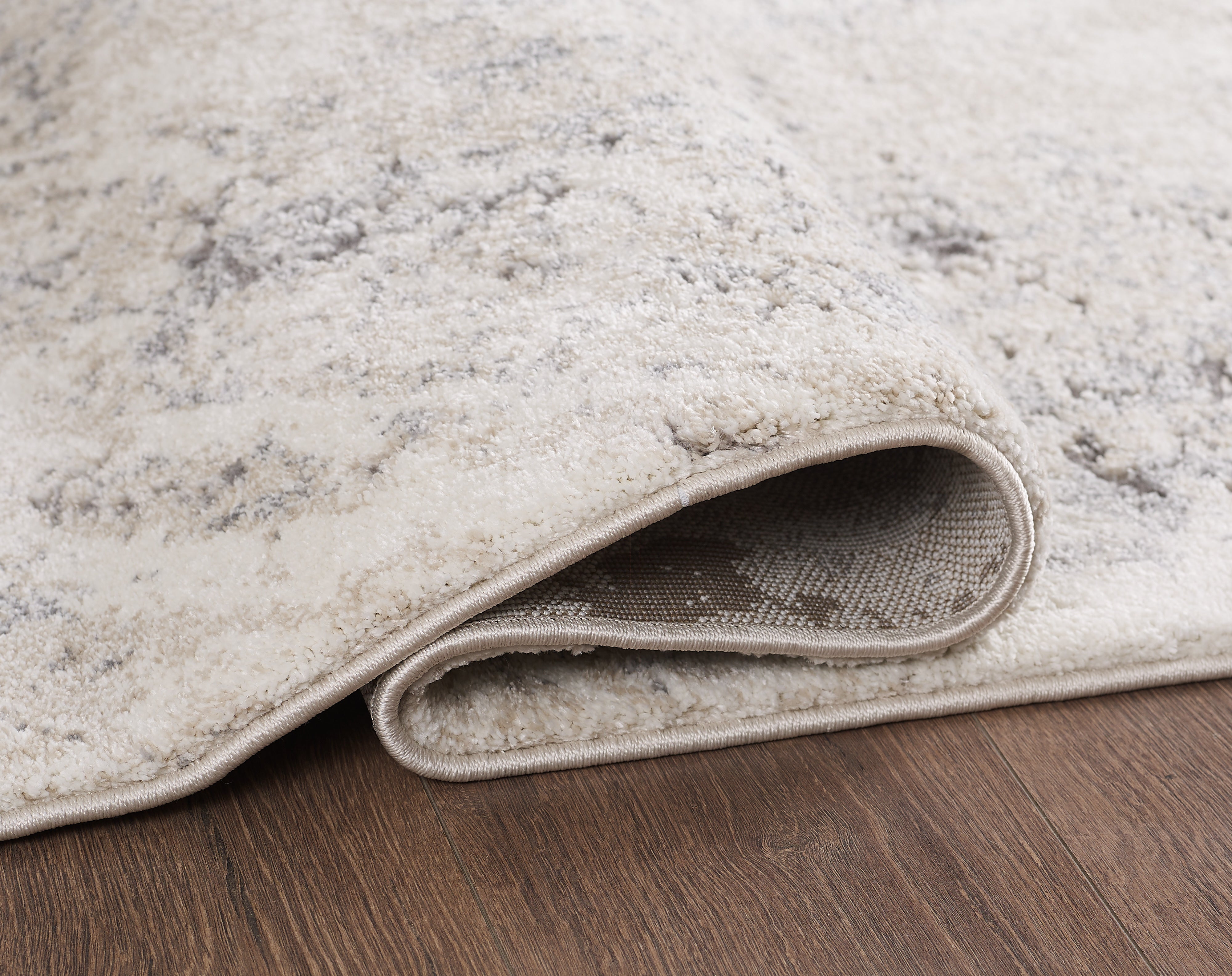 L2 Decor Panorama Area Rug 7' x 10' with Underpad - Grey, Cream
