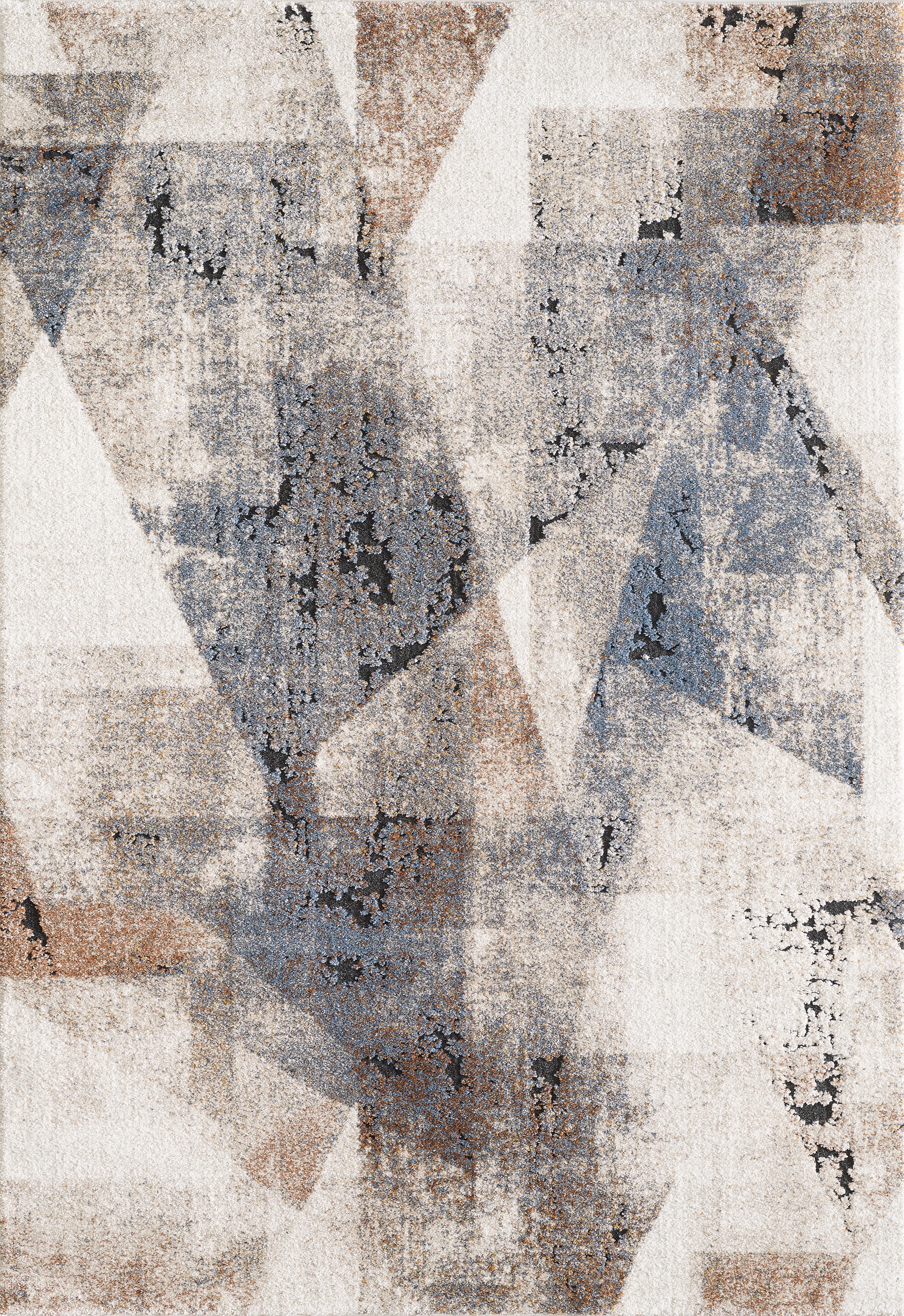 L2 Decor Panorama Area Rug 5' x 8' with Underpad - Blue, Cream