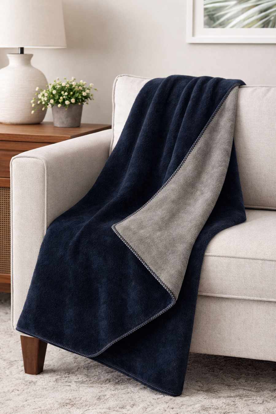 Cotton House Portugal Blanket 50" x 60" - Navy