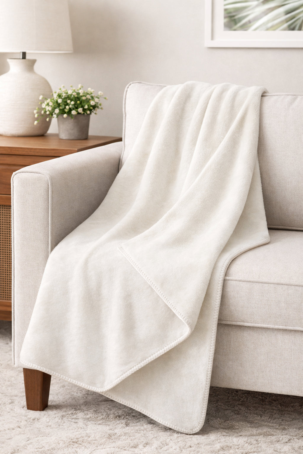 Cotton House Portugal Blanket 50" x 60" - Pearl