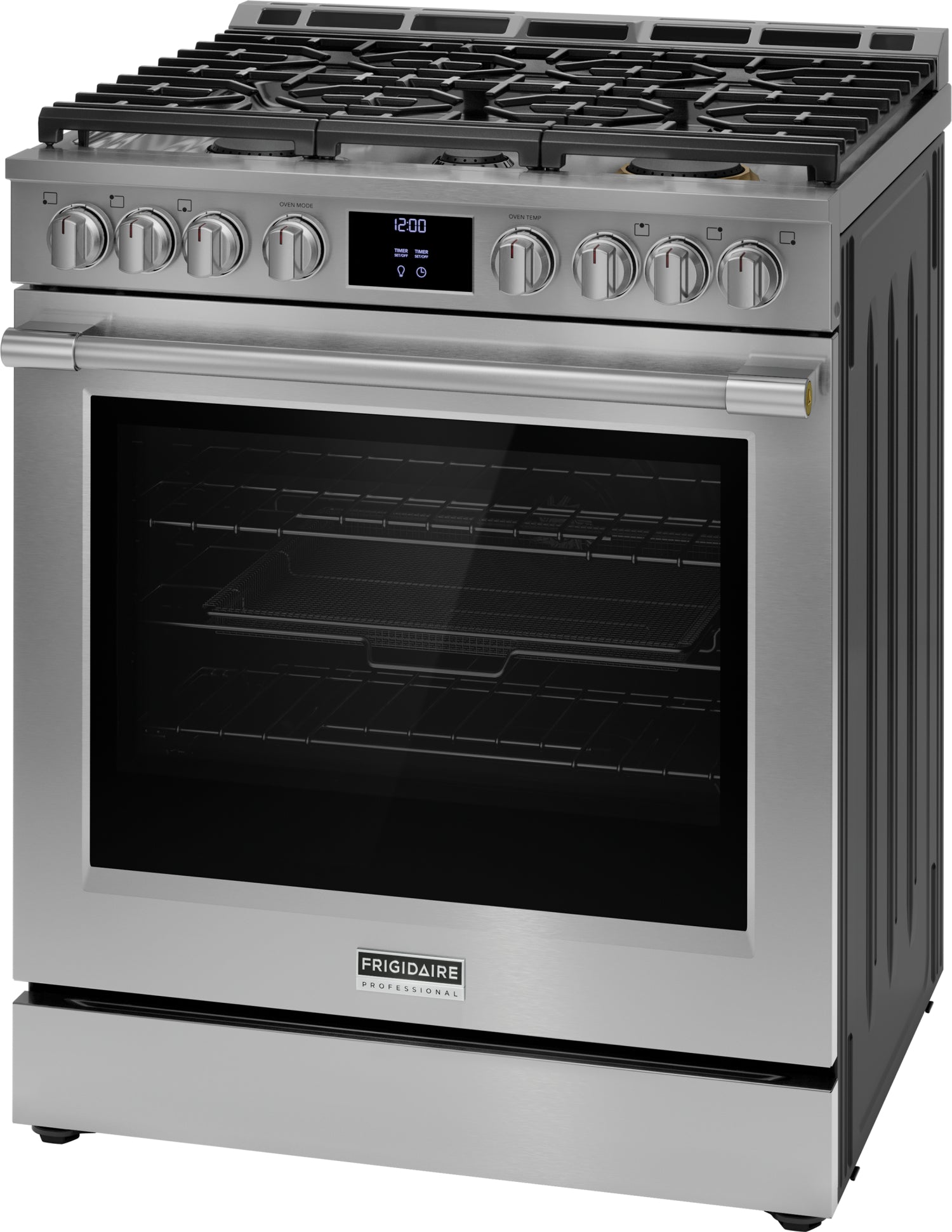 Frigidaire Professional Smudge-Proof® Stainless Steel 30" Front Control Gas Range with Total Convection (6 Cu. Ft) - PCFG3080AF
