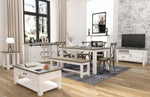 Borsgade Reclaimed Pine Extension Dining Table - Antique White/Rustic Natural