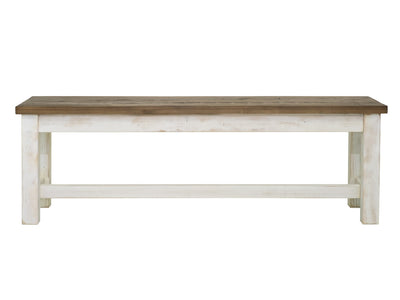 Borsgade Reclaimed Pine Bench - Antique White/Rustic Natural