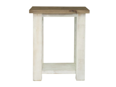 Borsgade Reclaimed Pine 17.5" End Table - Antique White/Rustic Natural