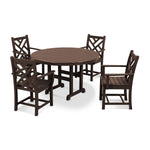 POLYWOOD® Chippendale 5-Piece Round Dining Set - Mahogany