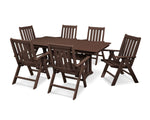 POLYWOOD® Vineyard 7-Piece Farmhouse Folding Dining Set - Mahogany