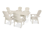 POLYWOOD® Nautical Adirondack 7-Piece Trestle Dining Set - Sand
