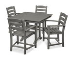 POLYWOOD® La Casa Café 5-Piece Farmhouse Arm Chair Dining Set - Slate Grey