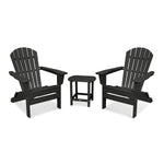 POLYWOOD® South Beach 3-Piece Folding Adirondack Set - Black
