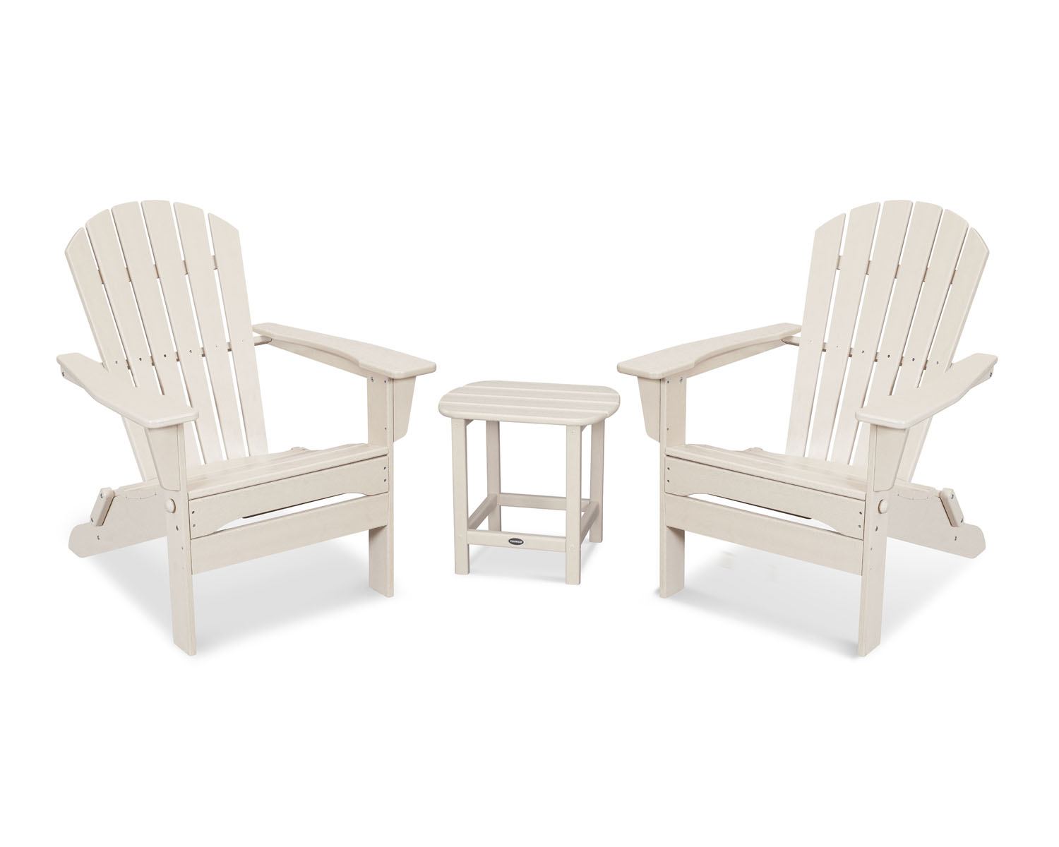 POLYWOOD® South Beach 3-Piece Folding Adirondack Set - Sand