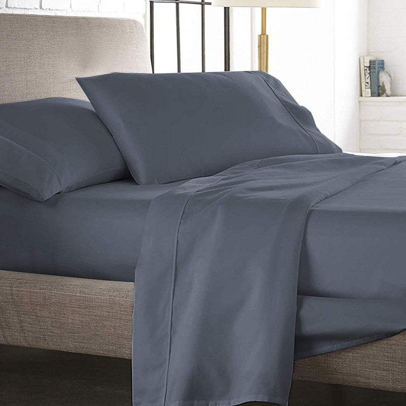 Sivas Cotton Queen Sheet Set - Charcoal