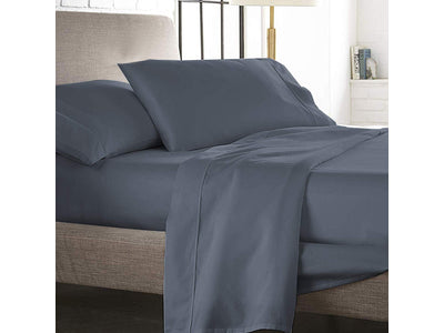 Edirne Cotton Queen Sheet Set - Charcoal