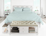 Cotton House 600 Thread Count 100% Egyptian Cotton King Sheet Set - Ice Flow Blue