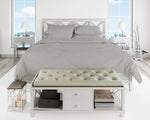 Cotton House 600 Thread Count 100% Egyptian Cotton King Sheet Set - Silver