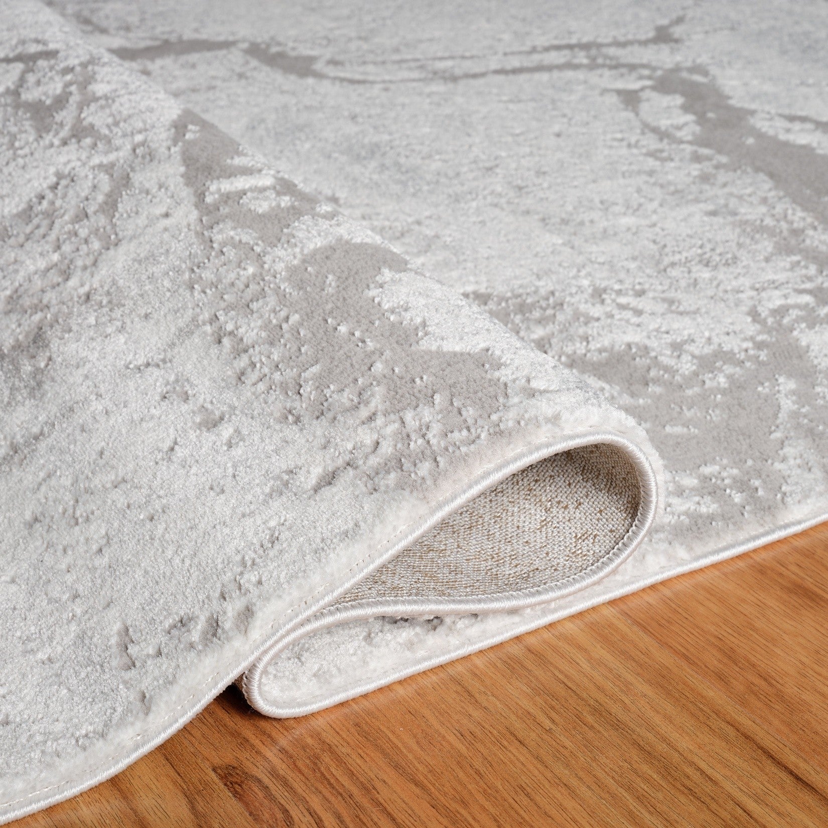 L2 Decor Karizma Area Rug 7' x 10' with Underpad - Grey, White