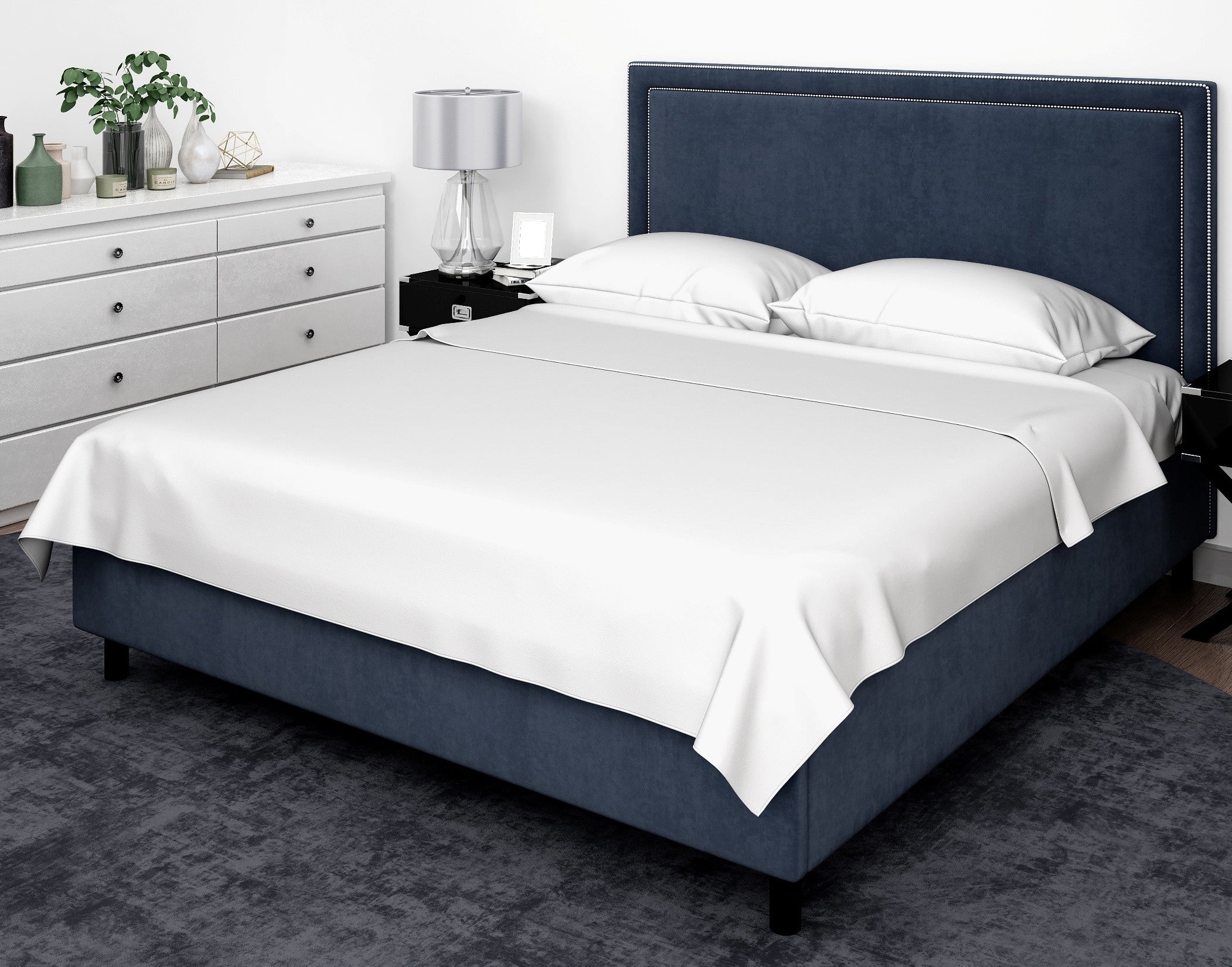 Cotton House 100% Cotton Pima Queen Sheet Set - 500 Thread Count White