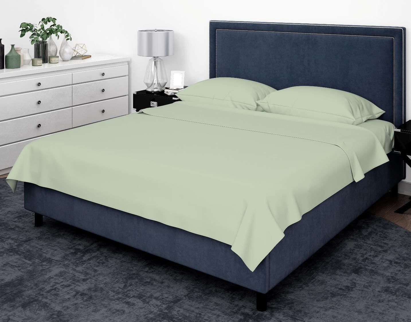 Cotton House Queen Bamboo Sheet Set - Sage, Green