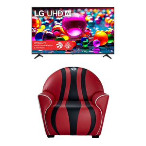Ensemble Avantage numérique - Téléviseur intelligent 75 po UHD 4K de LG et fauteuil des Raptors 