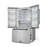 Thor Kitchen - Gordon Ramsay Collection 36" 20.3 Cu. Ft. Stainless Steel Counter-Depth French Door Refrigerator with Ice Maker - RF3621CTD99-BLU
