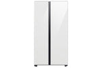 Samsung BESPOKE 36" 22.6 Cu. Ft. White Glass Side-by-Side Refrigerator with Beverage Center - RS23CB760012AA