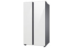 Samsung BESPOKE 36" 22.6 Cu. Ft. White Glass Side-by-Side Refrigerator with Beverage Center - RS23CB760012AA
