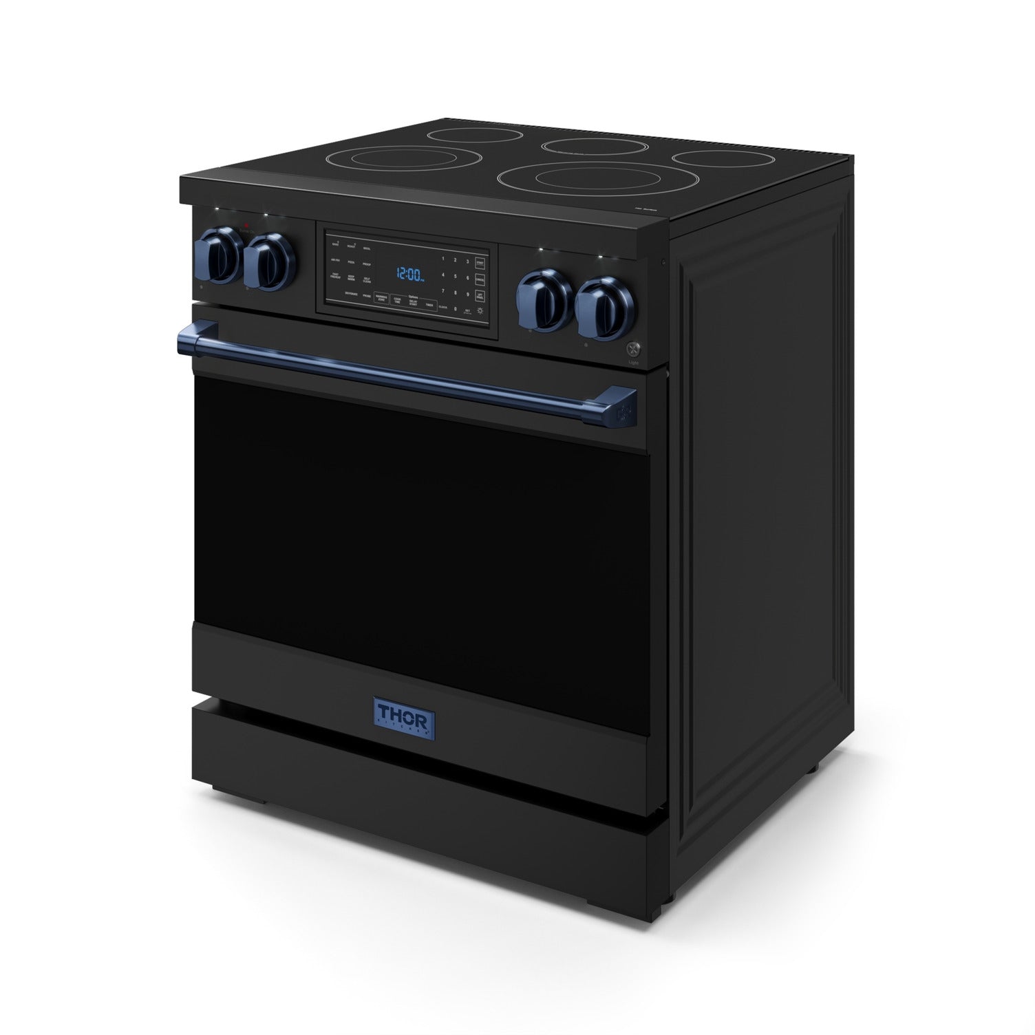 Thor Kitchen Black Stainless Steel Freestanding Professional Electric Range|Gordon Ramsay Series (4.55 cu.ft.) - RSE30B-BLU