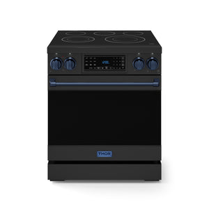 Thor Kitchen Black Stainless Steel Freestanding Professional Electric Range|Gordon Ramsay Series (4.55 cu.ft.) - RSE30B-BLU