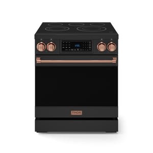 Thor Kitchen Black Stainless Steel Freestanding Professional Electric Range|Gordon Ramsay Series (4.55 cu.ft.) - RSE30B-RSG