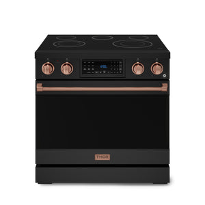 Thor Kitchen Black Stainless Steel Freestanding Professional Electric Range|Gordon Ramsay Series (6 cu.ft) - RSE36B-RSG