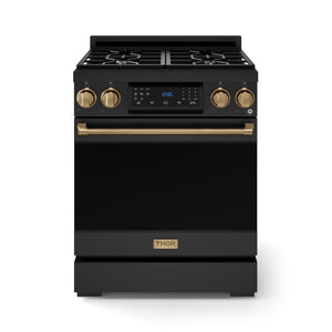 Thor Kitchen Black Stainless Steel Freestanding Professional Gas Range|Gordon Ramsay Series (4.55 cu.ft.) - RSG30BLP-BRZ