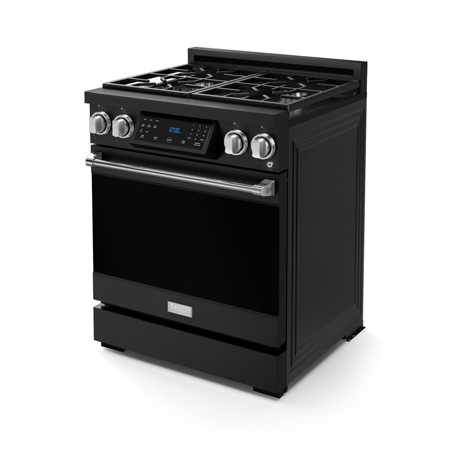 Thor Kitchen Black Stainless Steel Freestanding Professional Gas Range|Gordon Ramsay Series (4.55 cu.ft.) - RSG30B-SS