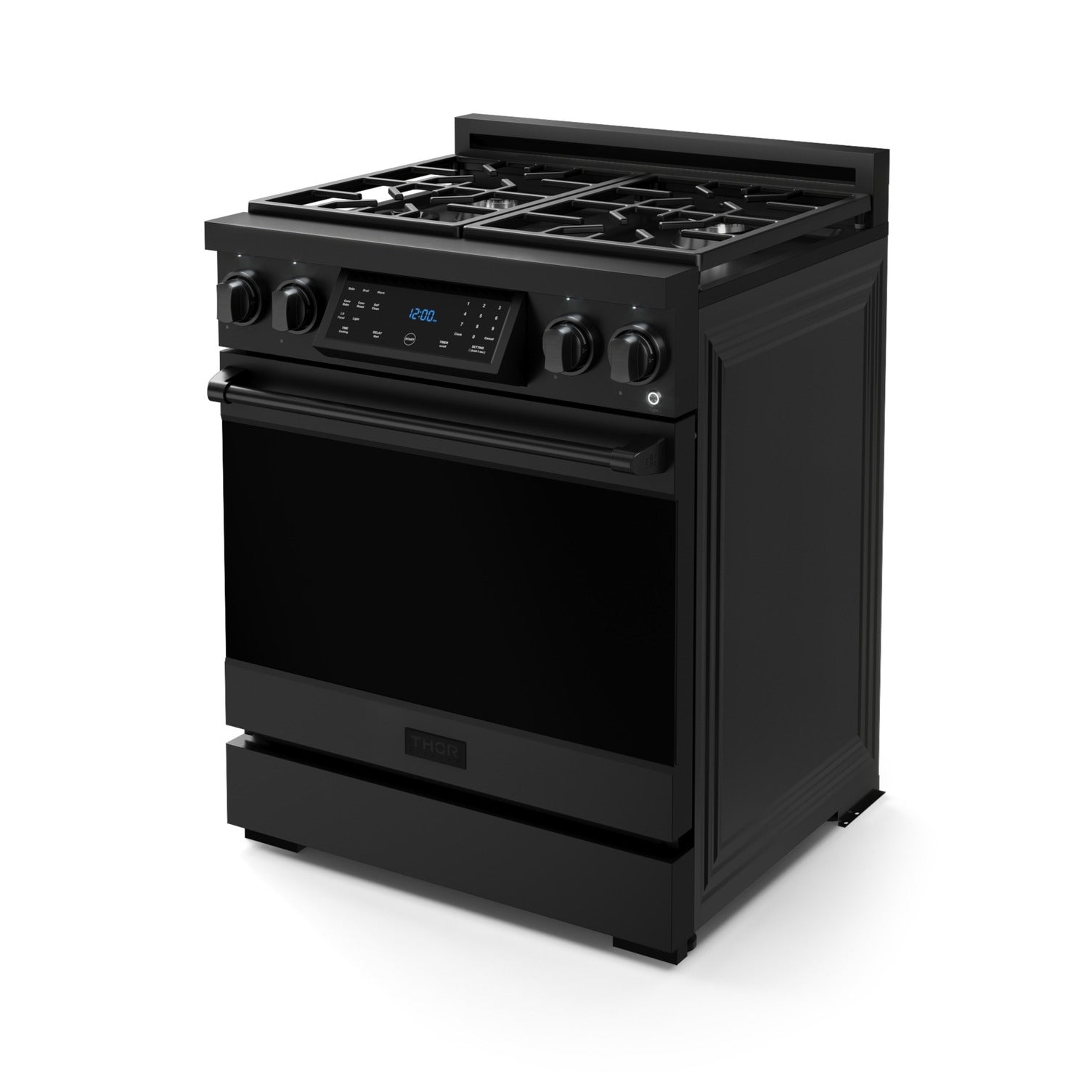 Thor Kitchen Black Stainless Steel Freestanding Professional Gas Range|Gordon Ramsay Series (4.55 cu.ft.) - RSG30B