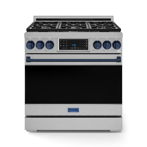 Thor Kitchen Série Gordon Ramsay Cuisinière au gaz propane professionnelle autonome 6,0 pi³ acier inoxydable RSG36LP-BLU